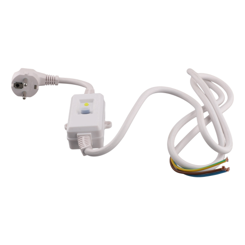 FI Circuit Breaker Socket Residual Current Plug with Cable,Personal Protection Adapter EU White