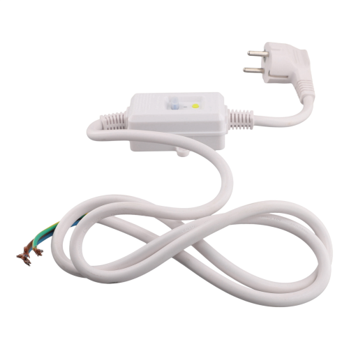 FI Circuit Breaker Socket Residual Current Plug with Cable,Personal Protection Adapter EU White 2