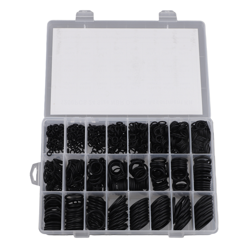 1200Pcs O Ring Sealing Washer Black Rubber O-Ring Plumbing Gasket Oil Resistant High Temperature Kit 4853961874557