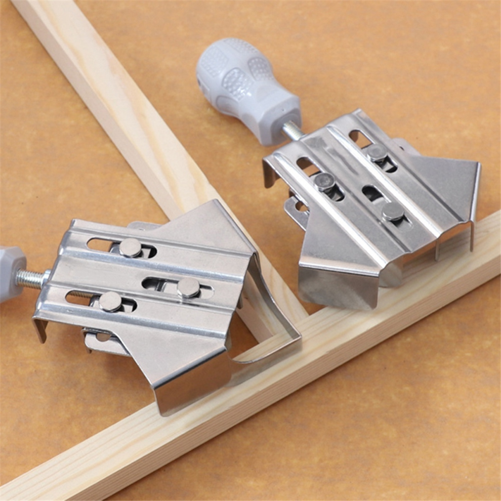 4Pcs Upgraded 90 Degree Fixed Photo Frame Clip Stainless Steel Right Angle Clamp Woodworking Splicing Quick 4853961882255