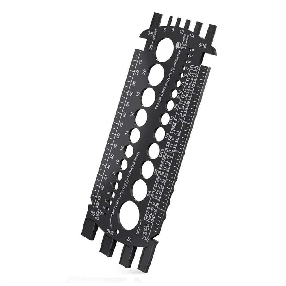 Bolt Gauge (Metric And Sae),Bolt Sizer For Quickly Sizing Nuts Bolts, Plastic Measuring Tool,Thread Black 4853961880985