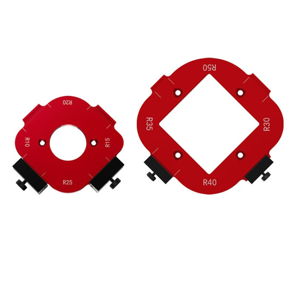 2Pcs Woodworking Router Templates R10-R50 Radius Jig 4-In-1 Arc Angle Positioning Template, Corner 4853961880909