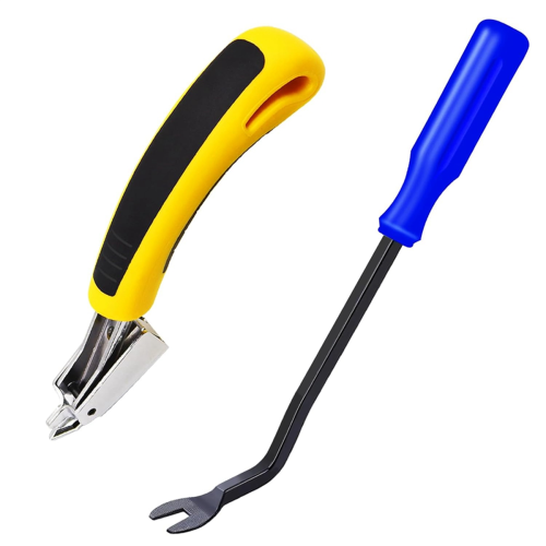 Staple Remover,Upholstery and Construction Puller Tack-Lifter Tool Heavy Duty Carpet Remover,Yellow+Blue 1