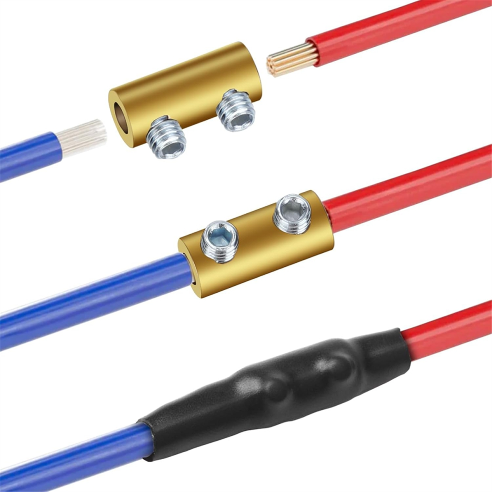 30Pcs 10 Awg Gauge Wire Connector Nut Kit, 60A Splicing Wiring Connection Terminal, With Screws And Heat Shrink Tube 4853961888936