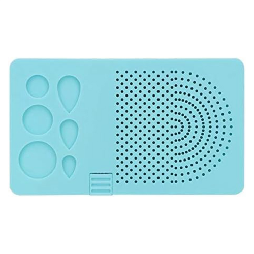 Guide Quilling Board Portable Knitting Paper Grid Winding Disc with Pins Storage Box Blue 2