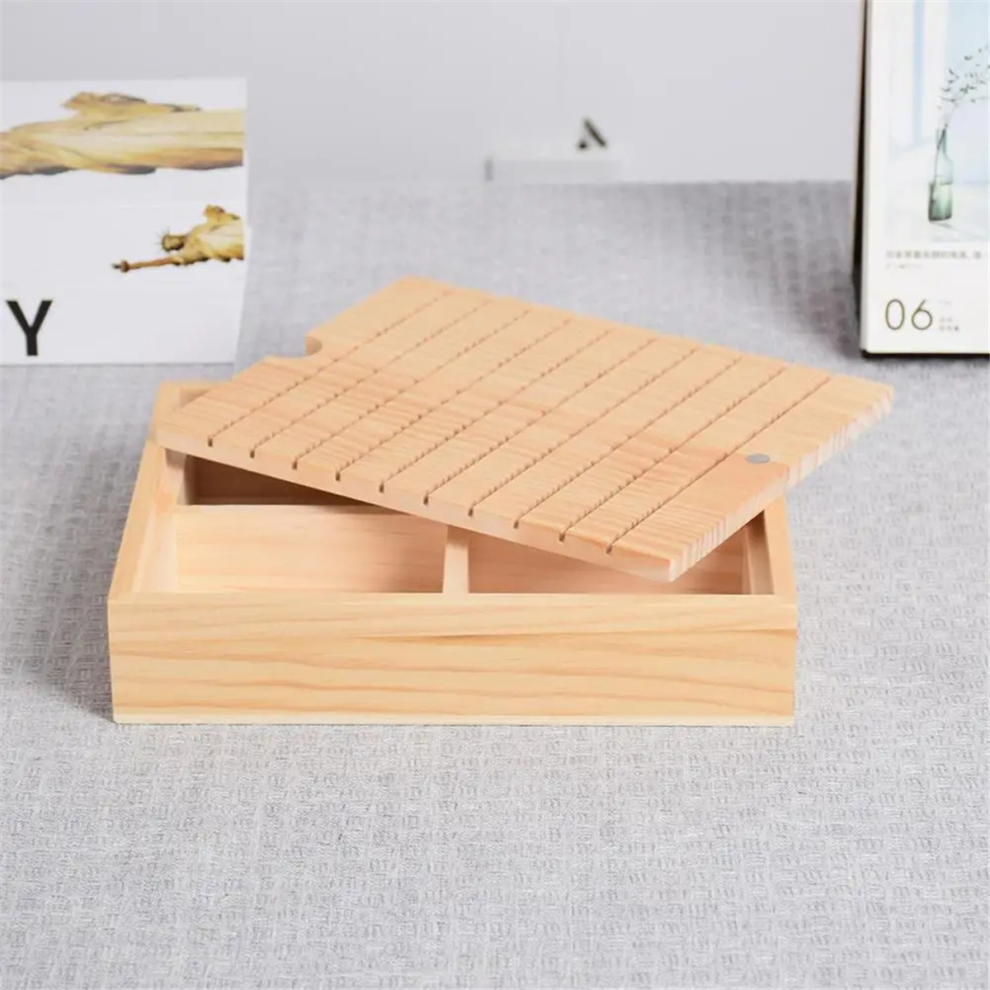 Saudism Embroidery Thread Organizer Wooden Bobbin Rack 10 Long Slots 3 Base Compartments Spool For Sewing Supplies