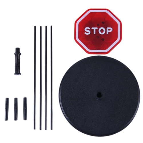 Parking Garage Flashing Stop Sign, Adjustable Height Assist, Led Light 1