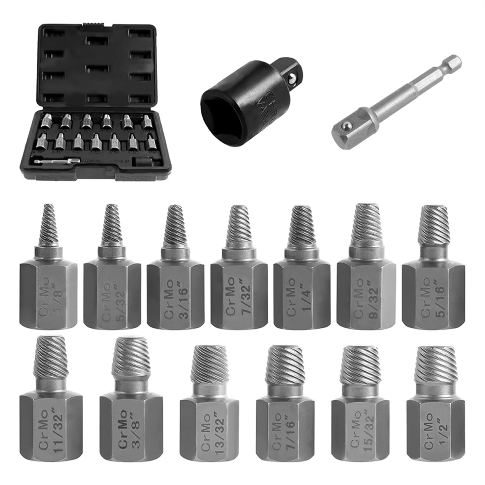 27Pcs Screw Extractor Set, Stripped Bolt Remover, Kit For Removing Broken Rusted Bolts Studs Nuts 4853961898157