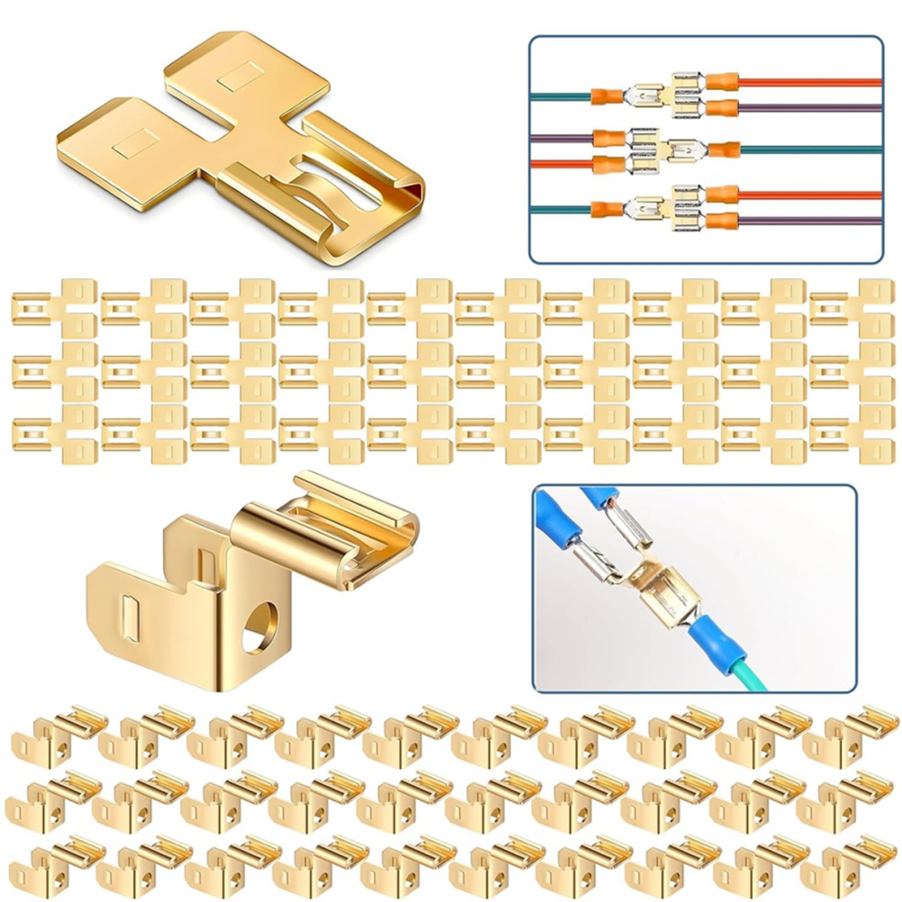 Piggyback Spade Connectors Quick Disconnect Electrical Wire Terminals Adapter 60Pcs 4853961896245