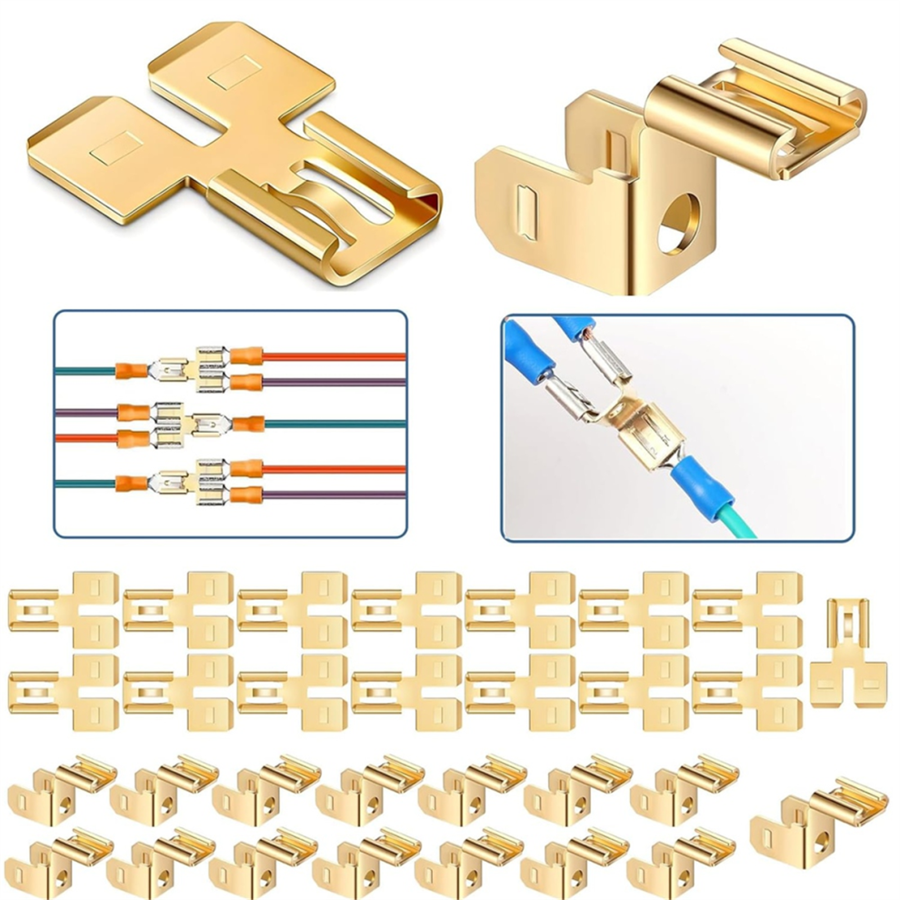 Piggyback Spade Connectors Quick Disconnect Electrical Wire Terminals Adapter 30Pcs 4853961896207