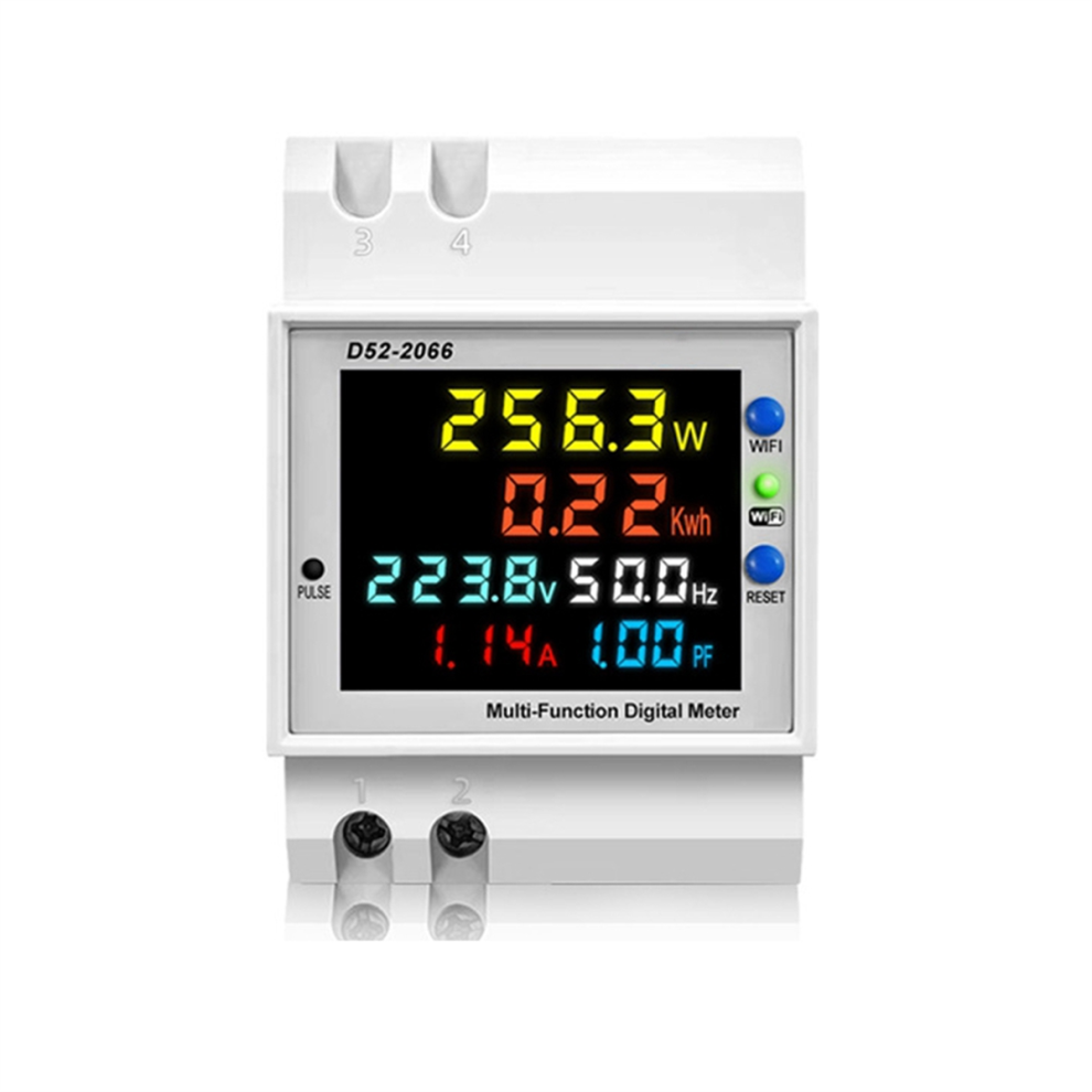 Tuya Wifi Intelligent Digital Display Electricity Meter Din-Rail Voltage Current Power Factor Frequency A 4853961895613