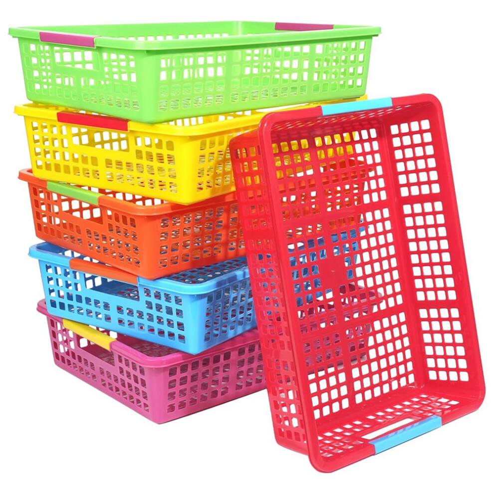 Teacher Tray, Plastic Classroom Paper Organizer, Turn-in Tray Classroom, Home Book Basket,6Pcs-image-OPC-PJ8BXW2-NEW