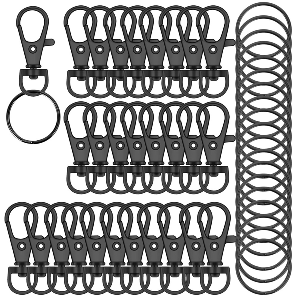 100PCS Swivel Snap Hooks with Key Rings, Metal Lobster Claw Clasp, Keychain Rings for Crafts-image-OPC-PJ8BY5X-NEW