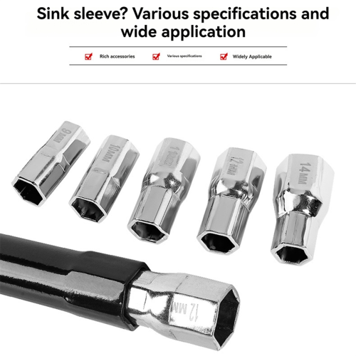 Faucet Wrench with Sockets Plumber Socket -Tap Back Nut Tap Installation Repair Tool Hand 2