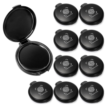 10 Pack Fingerprint Ink Pads, Mini Black Thumbprint Stamp Pad, Easy to Wash Portable Kit