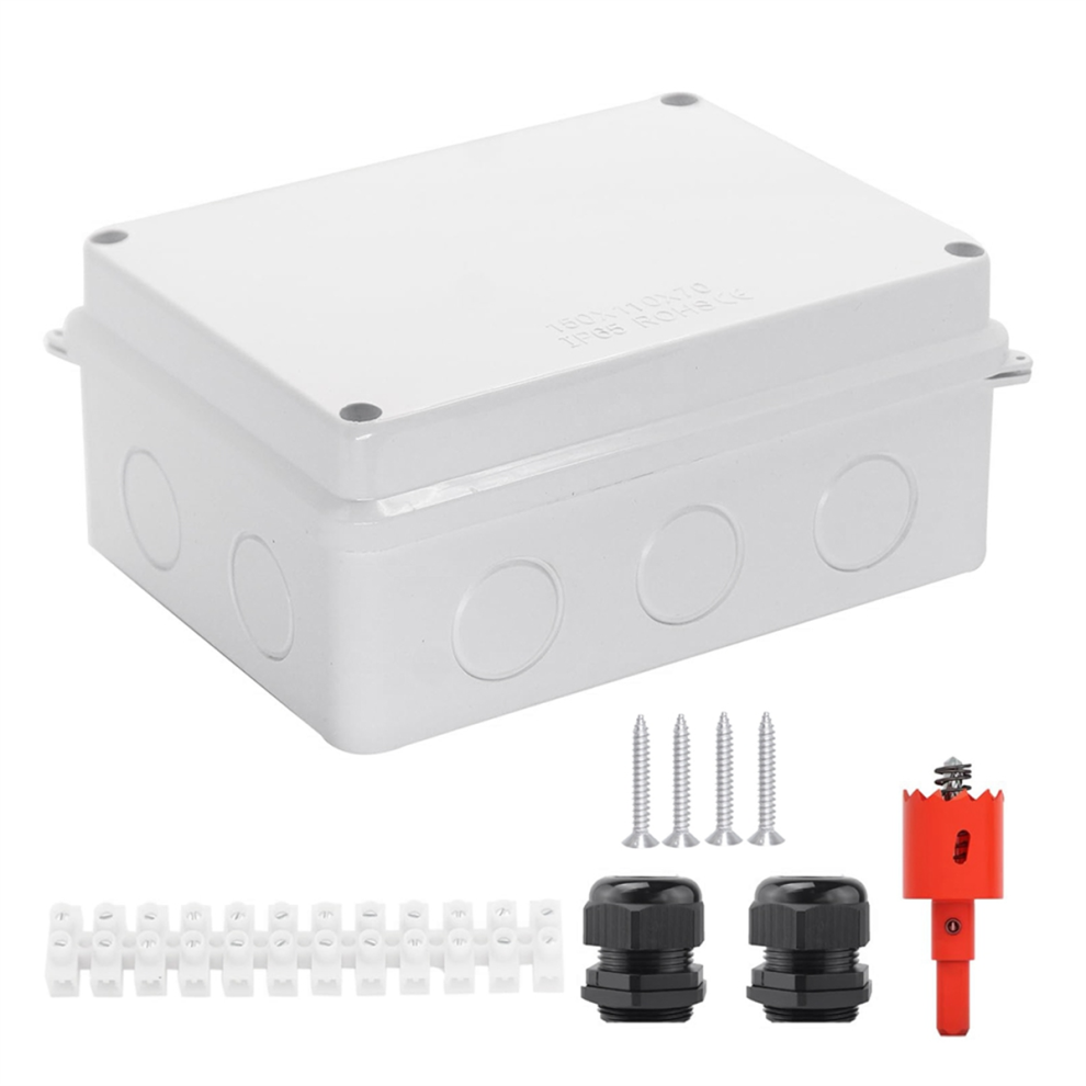 Electrical Box, Outdoor Waterproof Box Ip65 Junction With Reserved Holes,Project Power Cord Enclosure White 4853961804578