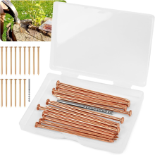 15 Pieces Copper Nails for Killing Tree Stump , 3.15 Inch with Drill, Stake Removal Nailer Trees