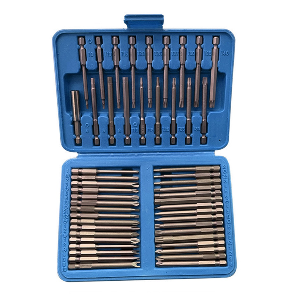 50Pcs Extra Long Reach Bit Set 75Mm Security Screwdriver Bits Star Hex Square Spanner 4853961808590