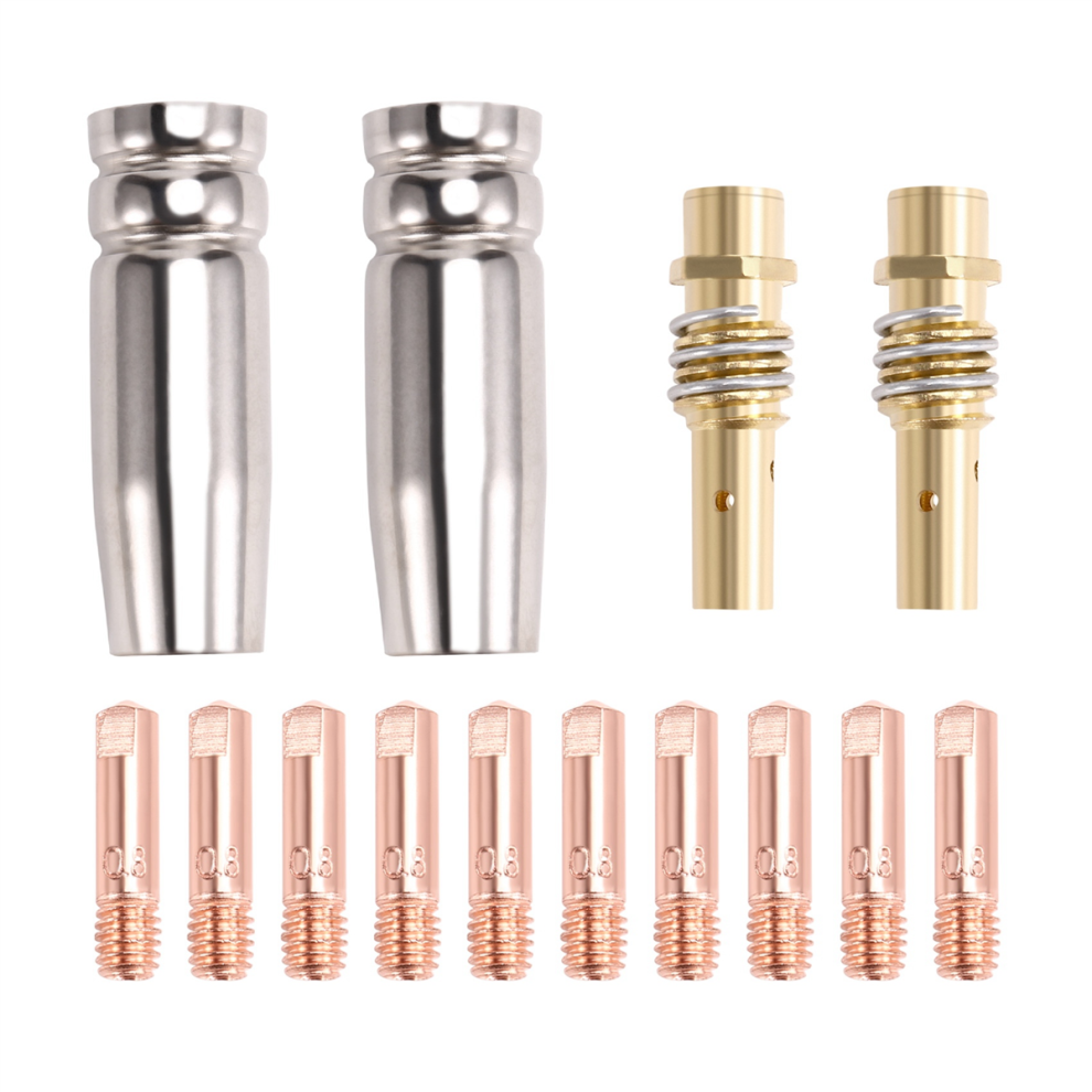 14Pcs 15Ak Welding Torch Accessories Consumables 0.8Mm Mig Gas Nozzle Tip Holder Of 4853961811842