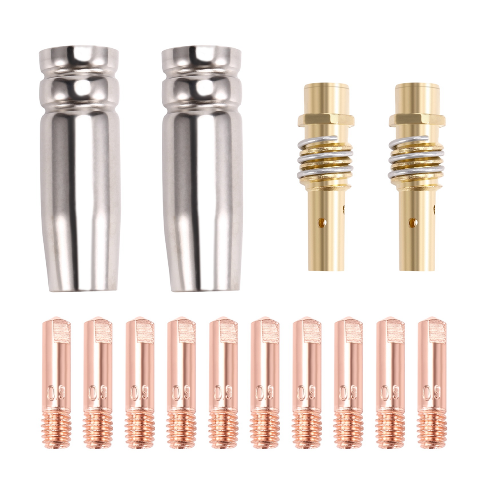 14Pcs 15Ak Welding Torch Accessories Consumables 0.9Mm Mig Gas Nozzle Tip Holder Of 4853961811811