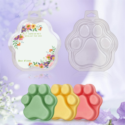100 Pack Wax Melts, Cat'S Transparent Empty Plastic Melt Container for CorelessTart Candles 2