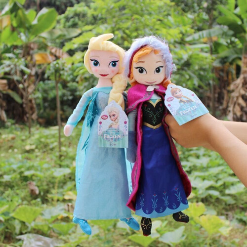 (elsa+anna, 50cm) 2Pc Frozen Anna Elsa Dolls Snow Queen Princess Stuffed Doll Plush Kids Toys
