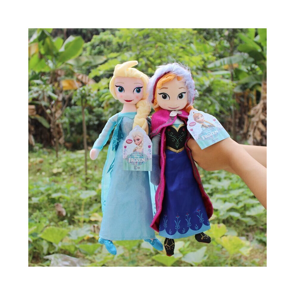 (elsa+anna, 50cm) 2Pc Frozen Anna Elsa Dolls Snow Queen Princess Stuffed Doll Plush Kids Toys
