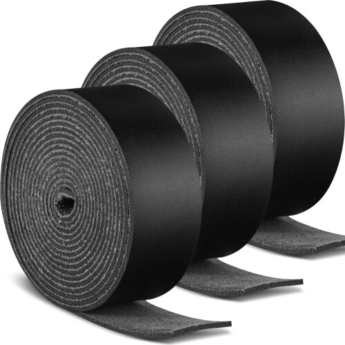 3 Roll Belt Strips Flat Leather Shoulder Straps Single Sided Faux for DIY Art Craft Projects 1