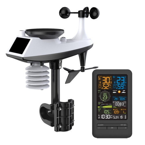 Intelligent Temperature Meter Multifunctional Weather Station Color Screen Digital Clock Wind Anemometer 1