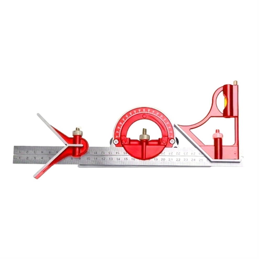 300Mm Square Right Angle Ruler Measuring Multi Combination Protractor Tools Woodworking Red 4853961818339