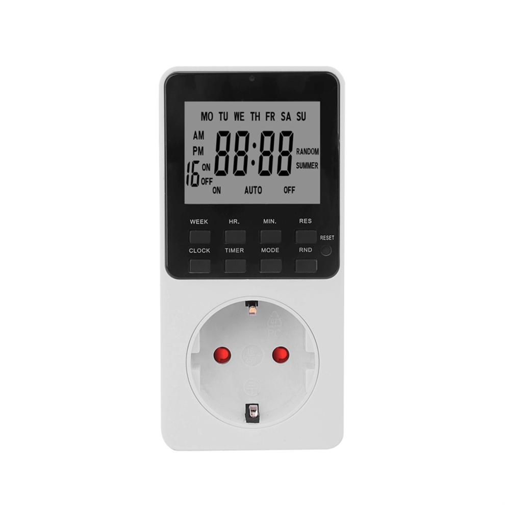 Electronic Digital Time Switch Kitchen Socket Outlet 230V 7 Day 12/24 Hour Programmable Timing Eu Plug 4853961822053
