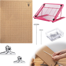 Macrame Board Set with -Needle Clip, Supplies Knitting Craft Helper, and Knotting Board, L