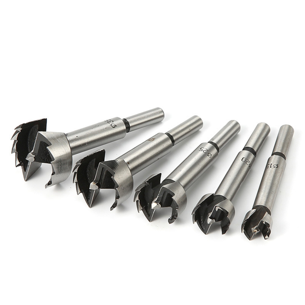 5Pcs 15-35Mm Forstner Woodworking Tools Hole Saw Hinge Boring Drill Bits Round Shank Steel Cutter For Wood Plastic 4853961820578