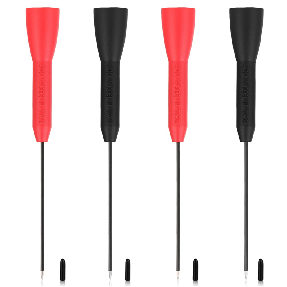 4Pcs Test Probes Copper Probe Pins Leads Multimeter Needle 2Mm 600V/10A Piercing 4851045560808