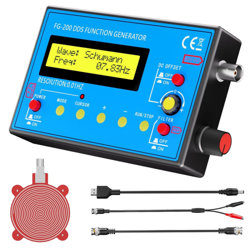 1Hz-500kHz DDS Signal Generator with -Resonator, Portable Multifunction Waveform Power 1