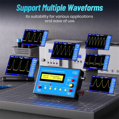 1Hz-500kHz DDS Signal Generator with -Resonator, Portable Multifunction Waveform Power 2
