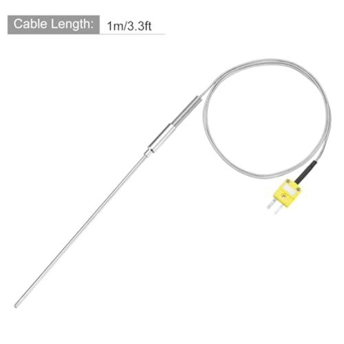 K Type Thermocouple with Plug, Meter Temperature Sensor Probe -50 to 1100C,3.3ft Wire 4x150mm 2