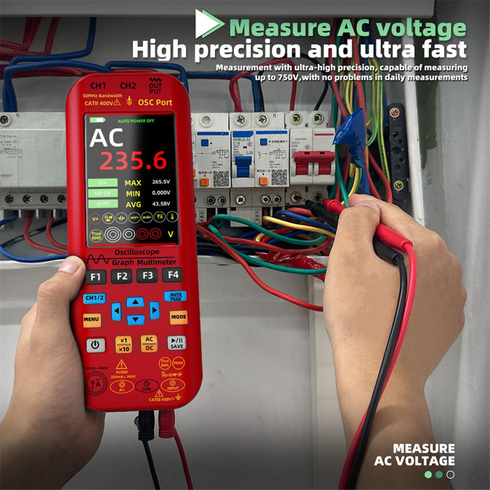 O9 Handheld Oscilloscope Digital Multimeter+Function Signal Generator Dual Channel 50Mhz Graphic Meter 4853961827355