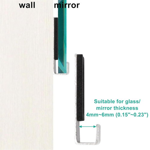 10pcs Heavy Duty Mirror Hanging Kit, Mounting Hardware Clips for Wall Mounting, Single Hole Silver 2