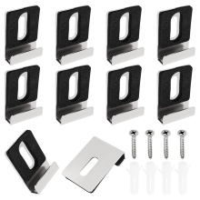 10pcs Heavy Duty Mirror Hanging Kit, Mounting Hardware Clips for Wall Mounting, Single Hole Silver