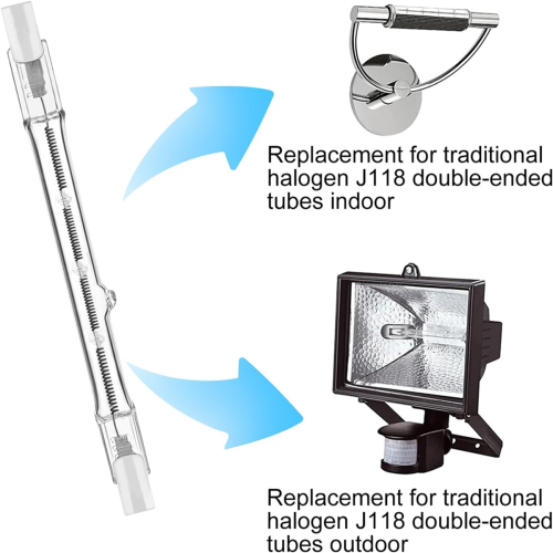 R7s Halogen Light Bulbs, 7 Packs Bulb 118mm Dimmable 230V Tungsten Linear 300W 2