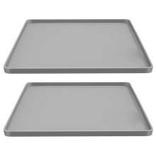 Refrigerator Floor Protector,Mini Fridge Silicone Mat,Fridge Under Mat,Laundry Guard for Washer & Dryer,Drip Tray Gray