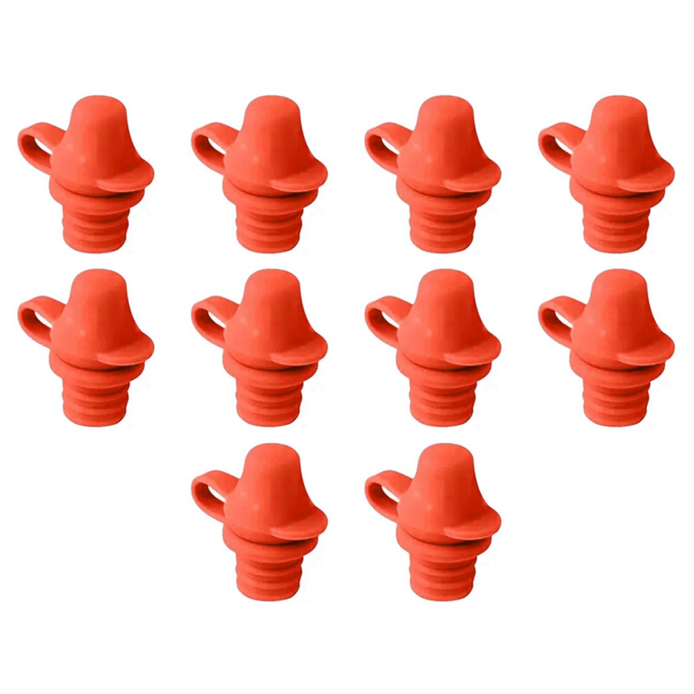 10Pcs Portable No Spill Silicone Bottle Topper Spout Adapter With Water Leak Proof Red Saudism