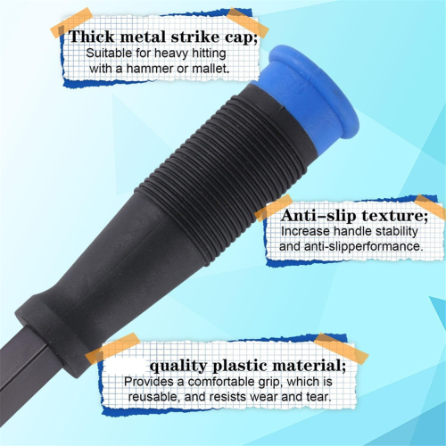 Wood Chisel Set with 3 Protective Caps Square Mortise Chisels Non-Slip Handle for Door Mounting Frames 2