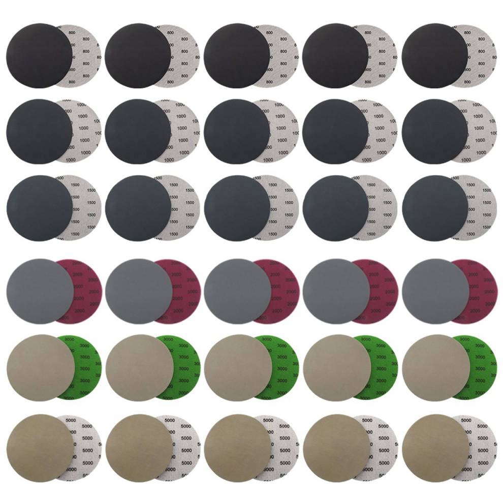 60 Pcs 6 Inch Wet Dry Sanding Discs,6 Discs Hook And Loop,800/1000/1500/2000/3000/5000 Grit Silicon Carbide 4851045568170
