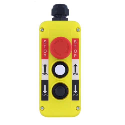 Electric Crane Remote Control Push Button Emergency Stop Switch Rainproof UP Down Hoist Wear-Resistant 2