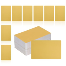 200Pcs Metal Business Card Blanks,1/64 INCH Thick 3.4x2 inch Aluminum Laser-Engraving Materials Cards Gold