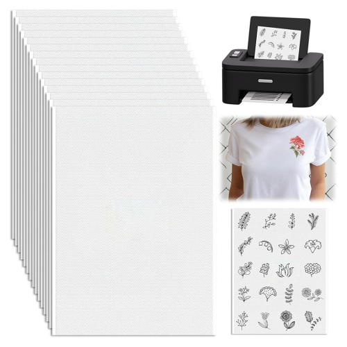 15PCS A4 Water-Soluble Self-Adhesive Embroidery Stabilizer - Printable, for Hand and Machine Embroidery,for DIY Projects 1