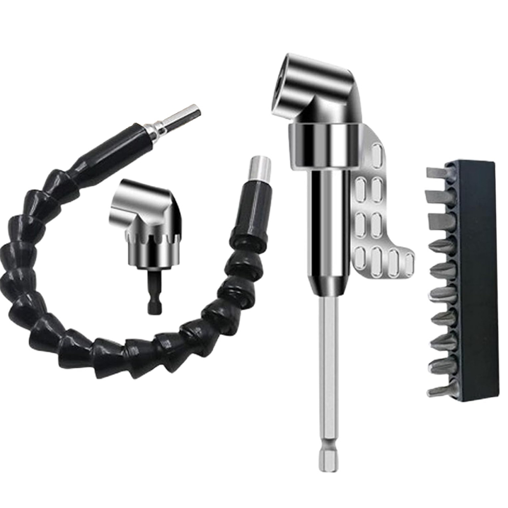 105 Degree Right Angle Drill Adapter,Corner Angled Screwdriver, 1/4In Hex Shank Driver Attachment (4Pcs Set) 4851045572757