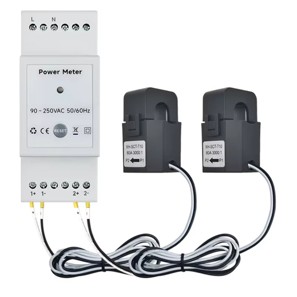Tuya Smart Wifi Energy Meter Bidirectional 2Channel Din Rail With 80A Ct App Monitor Export And Import Power Ac110v/240V 4851045572948